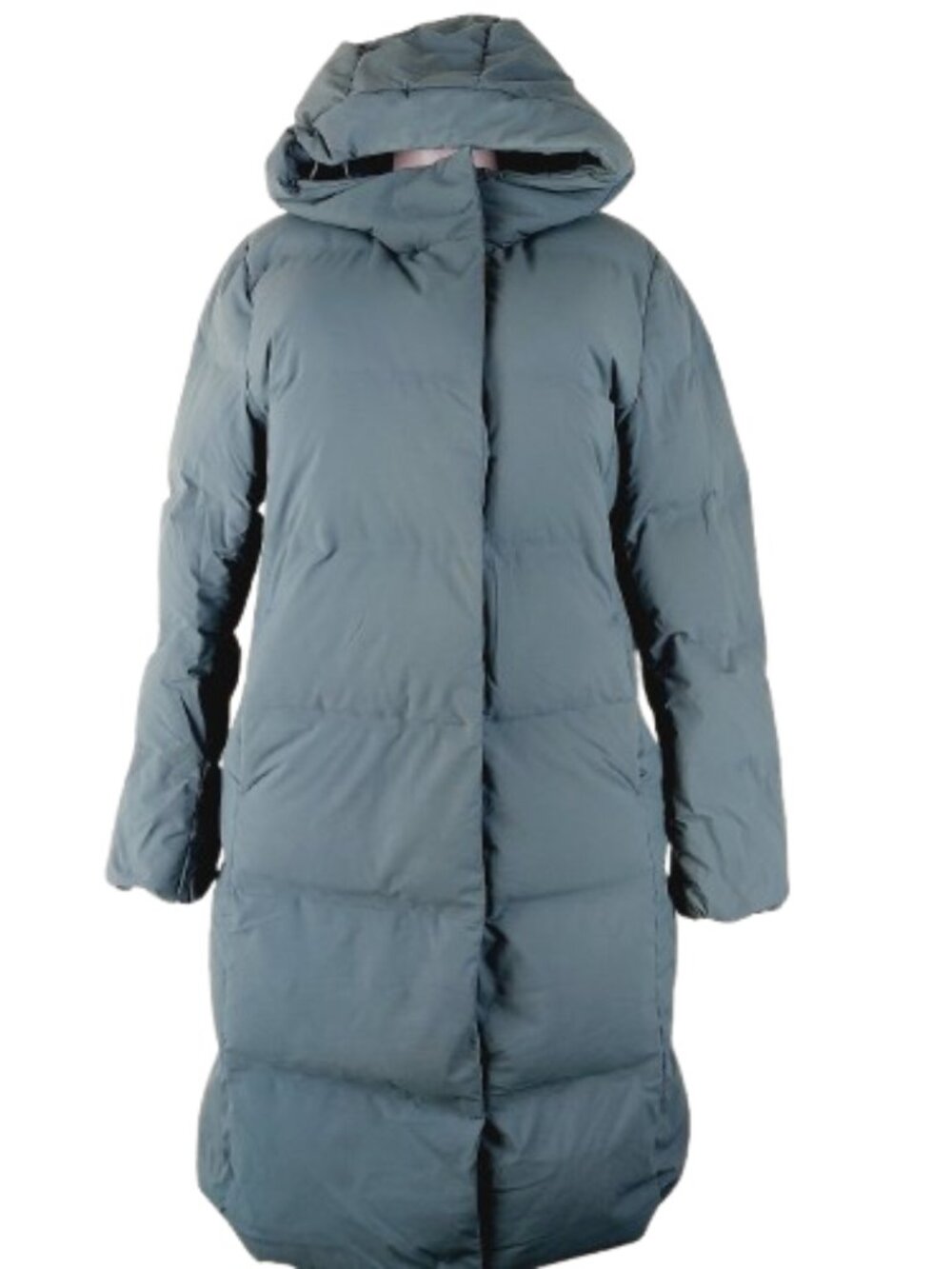 Uniqlo Women's Grey Long Sleeve Sealmess Long Puffer Jacket Size L